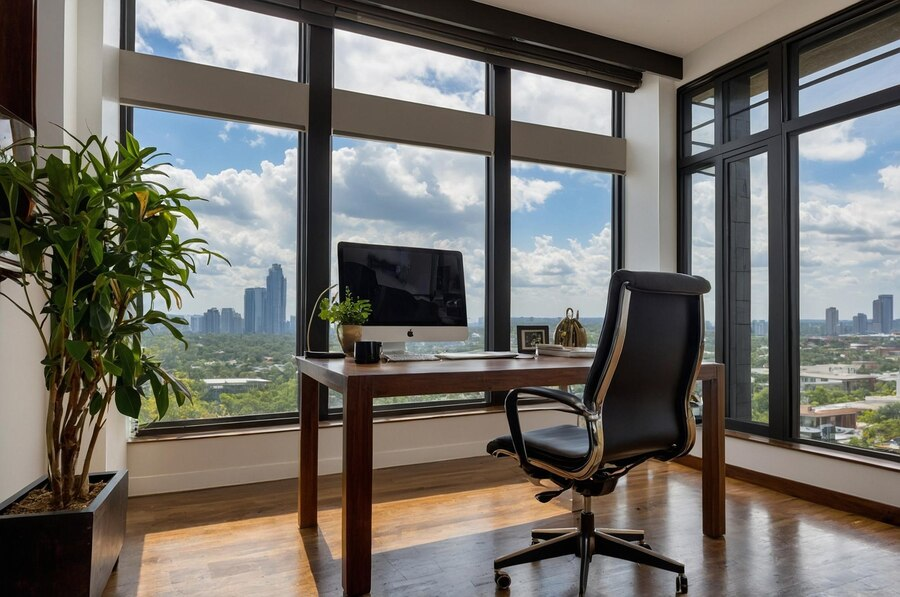 Home Window Tint on a Home Office for Heat & Glare Reduction