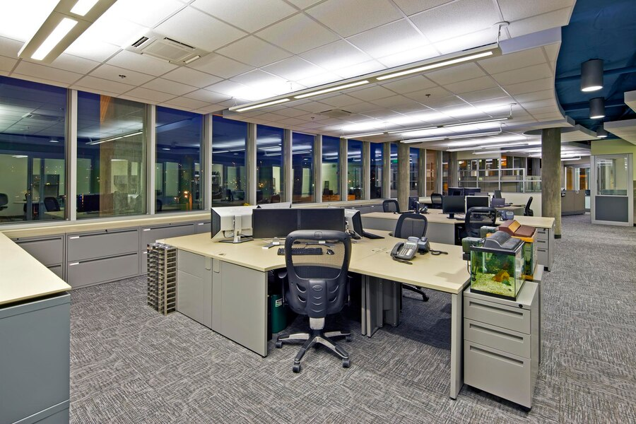 Commercial Privacy Window Tint on an office cubicle space